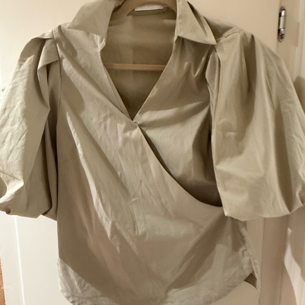 Jonathan Simkhai Beige Wrap Blouse